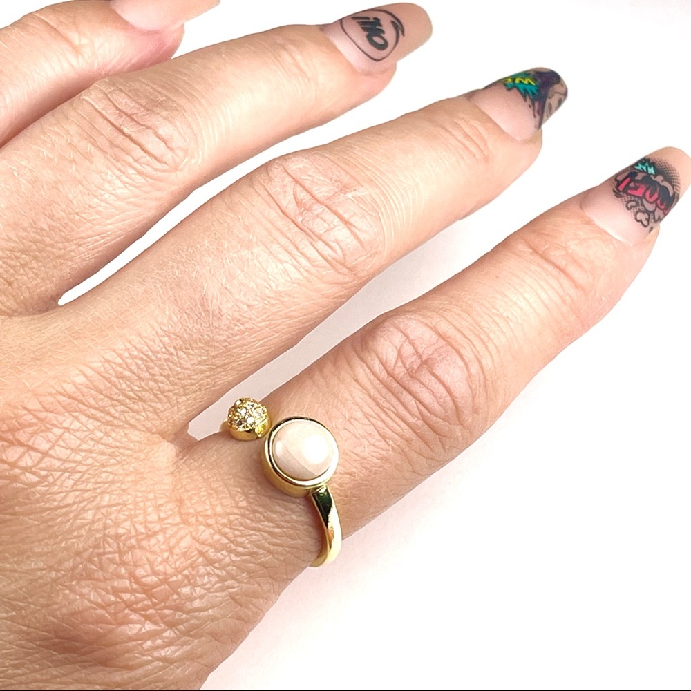 Natural Gemstone Adjustable Cuff Wrap Ring - image 3